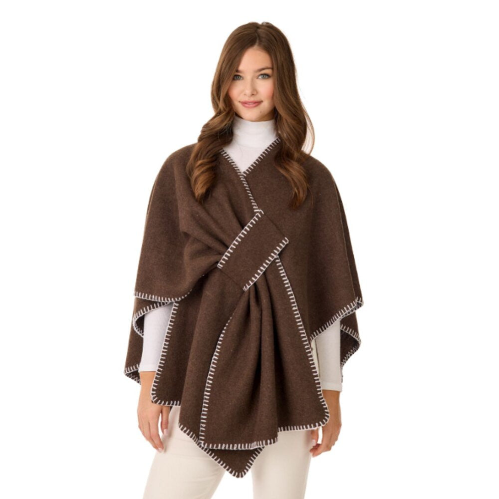 Mud Pie Hayword Blanket Stitch Poncho