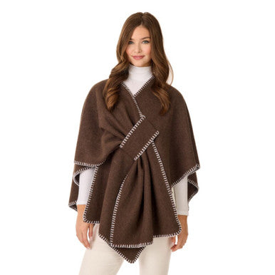 Mud Pie Hayword Blanket Stitch Poncho
