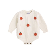 Mud Pie Infant Girls Ivory Pumpkin Sweater Bubble