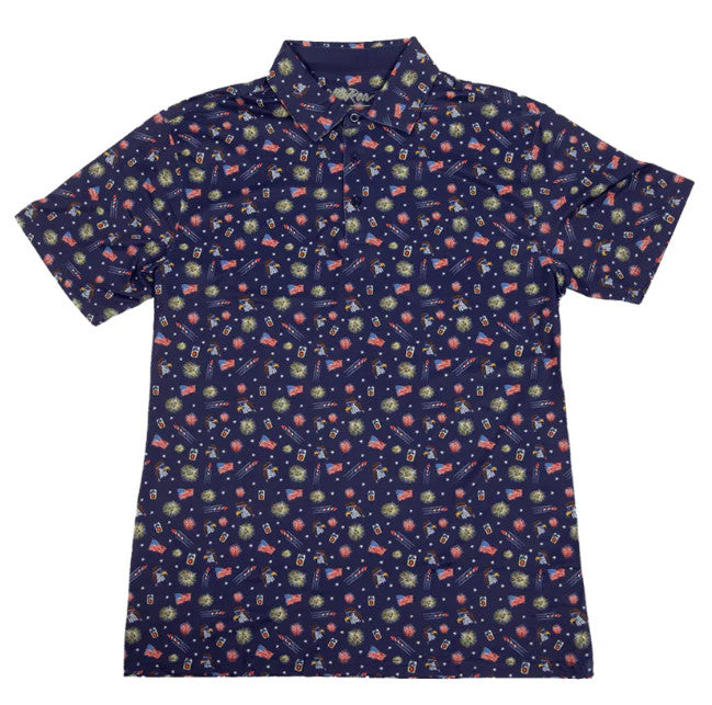 Old Row Men's USA Polo - Navy