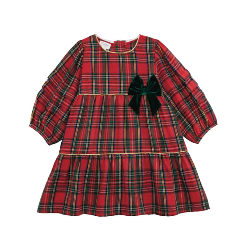 Mud Pie Infant Girls Tartan Tiered Dress
