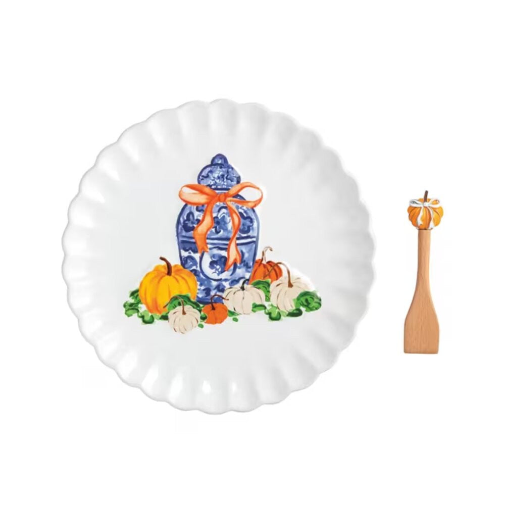 Mud Pie Topiary Pumpkin Cookie Plate Set