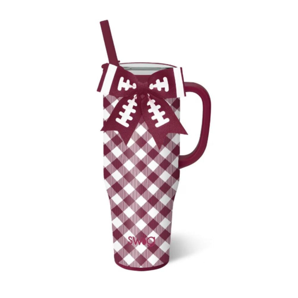 Swig Life Gameday Gingham Maroon Mega Mug 40oz