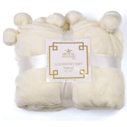 The Royal Standard Cozy Pom Pom Throw - Soft White