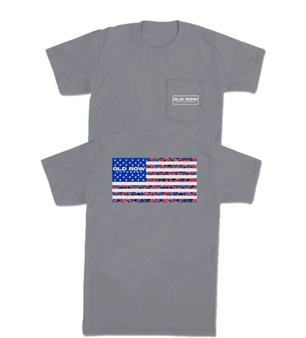 Old Row Men's USA Camo Flag Tee - Granite