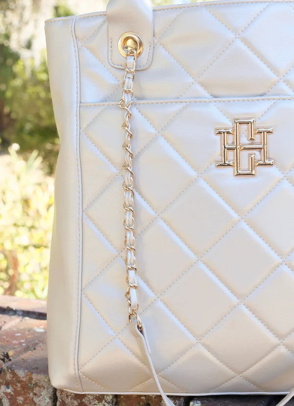 Caroline Hill Kinzley Tote - Pearl Quilted LD