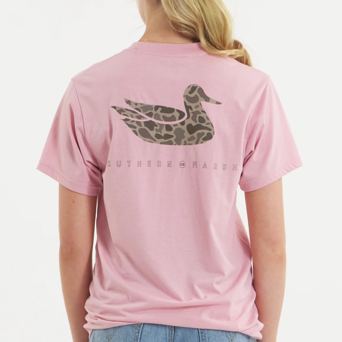 Southern Marsh Women's Seawash Tee Retro Duck Originals - Cherry Blossom