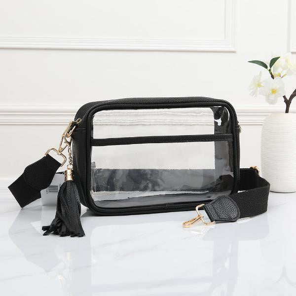 Queens Designs Game Day Stadium Rectangle Clear Bags - Black