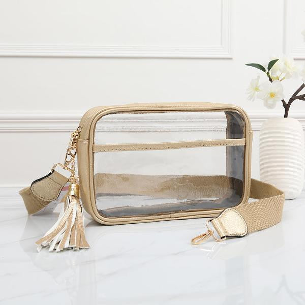 Queens Designs Game Day Stadium Rectangle Clear Bags - Gold
