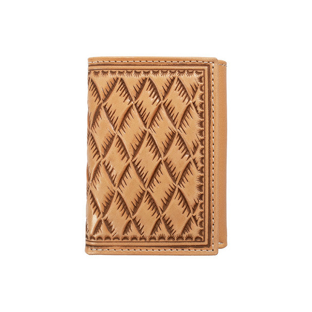 Nocona Trifold Basketweave Natural Wallet