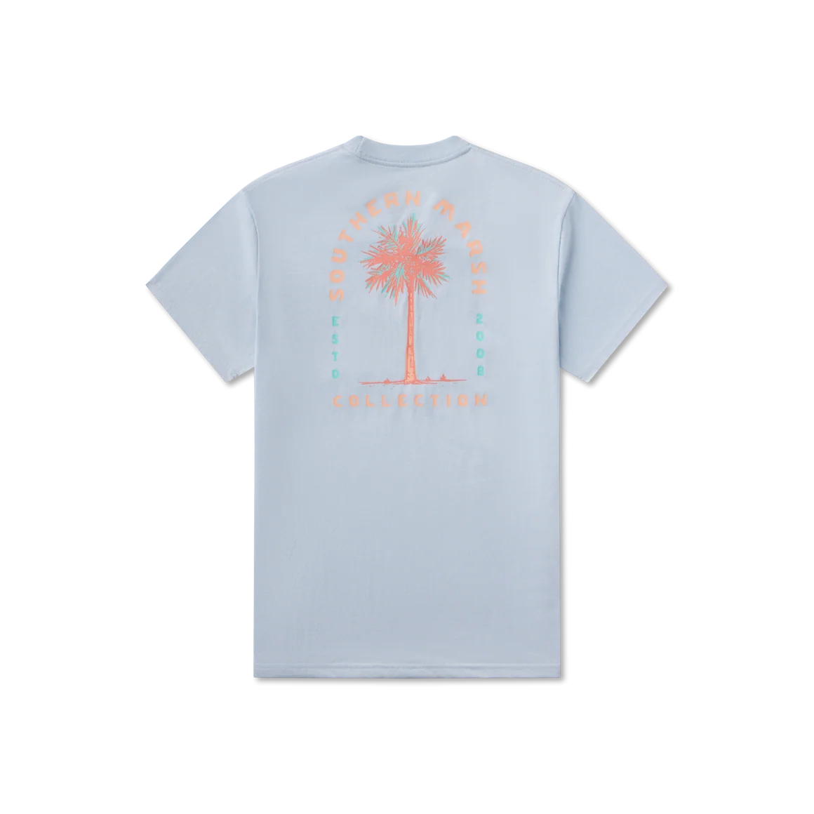 Southern Marsh Men's Seawash Tee - Palmetto Arch - Mist Blue