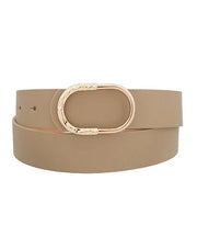 Golden Stella Half Hammered Oval Buckle Belt - Taupe