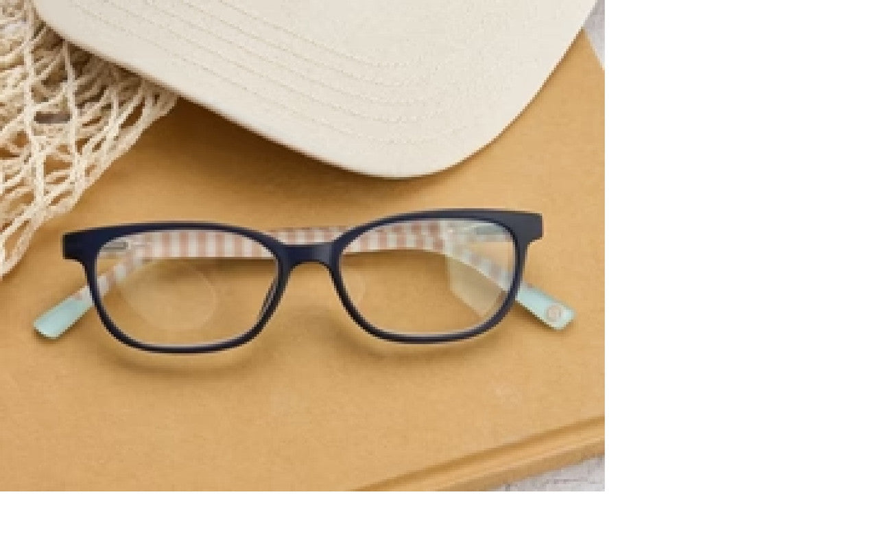 Peepers Beach Read Reading Glasses – Navy/Summer Stripe Blue Light Filtering Eyewear