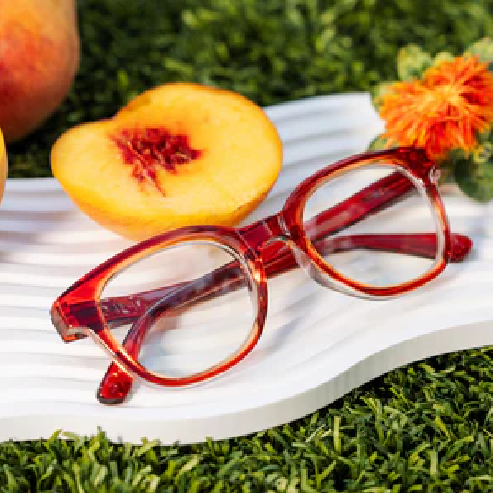 Peepers Spell Blue Light Reading Glasses - Mocha Red/Peach