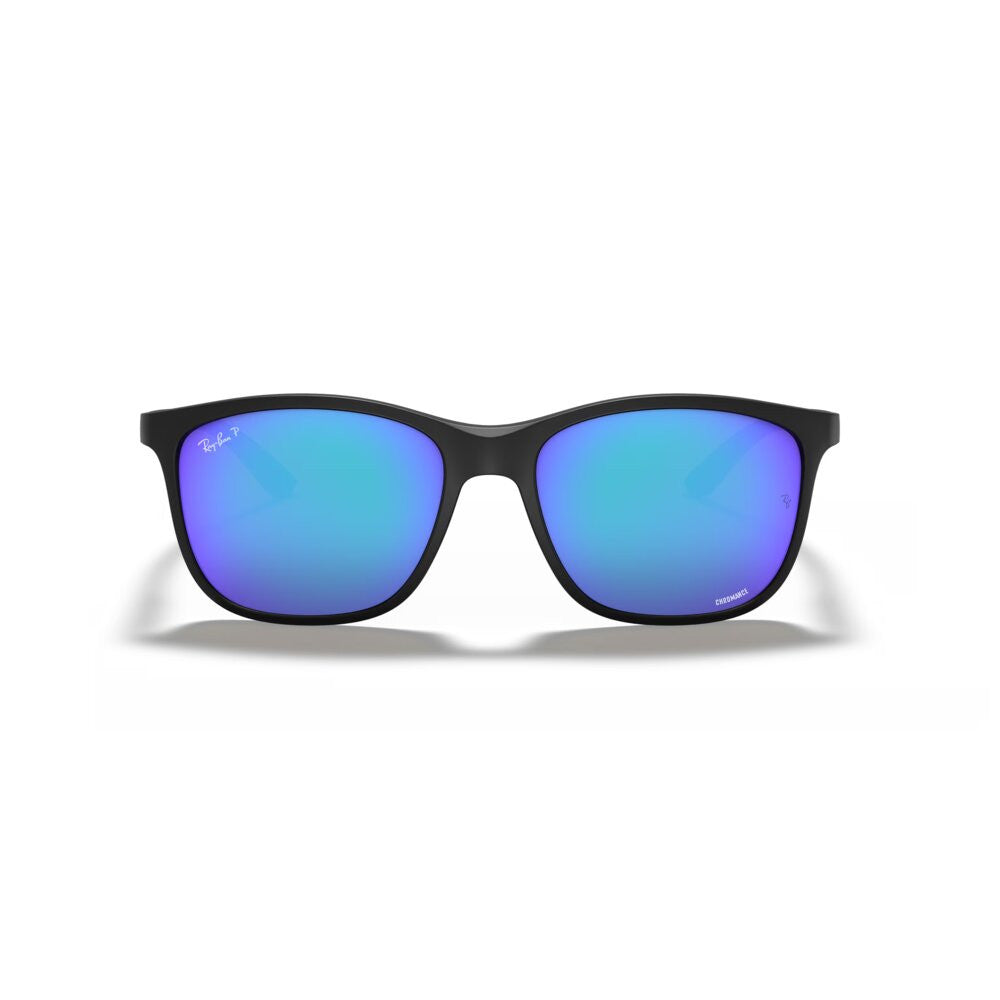 Ray-Ban Chromance Polarized Sunglasses - Matte Black/Blue Mirror