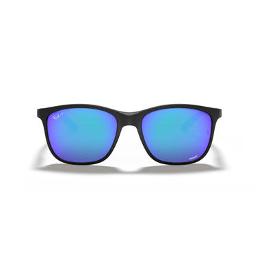 Ray-Ban Chromance Polarized Sunglasses - Matte Black/Blue Mirror