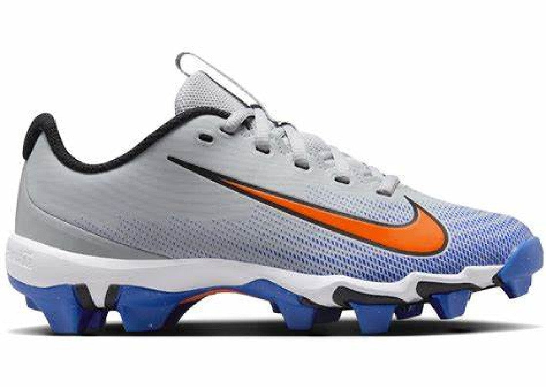 Nike Vapor Shark 3 Youth Football Cleats -Wolf Grey/Total Orange-Racer Blue-Whit e
