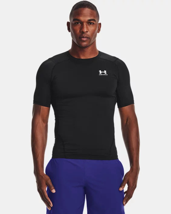Under Armour Men's HeatGear Short Sleeve Shirt- Black