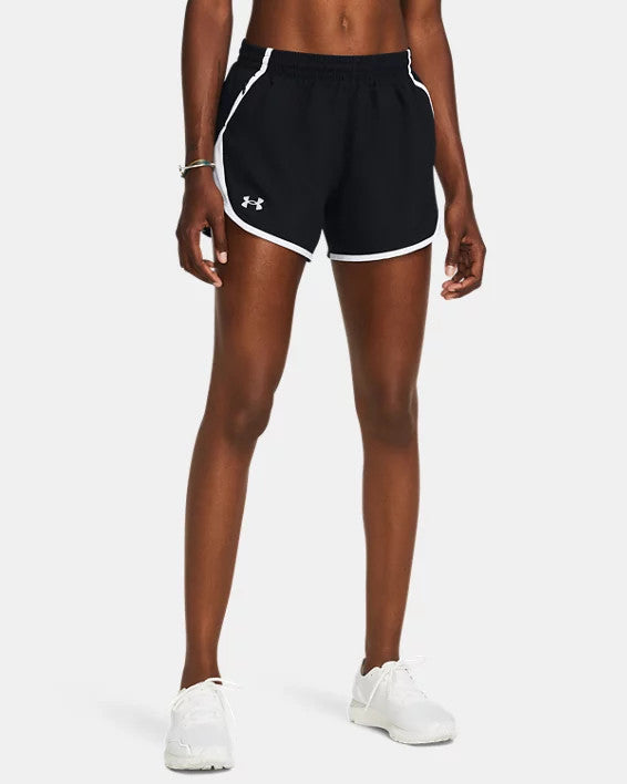 Under Armour Women's UA Fly-By 3" Shorts - Black / White / Reflective