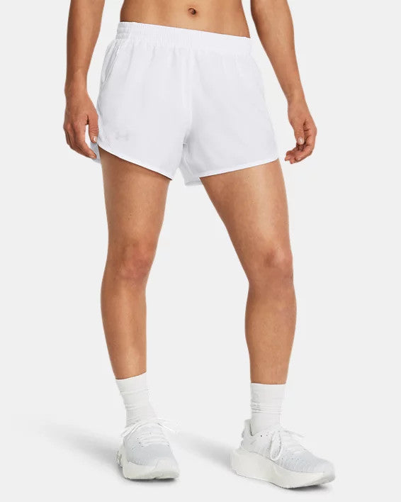 Under Armour Women's UA Fly-By 3" Shorts - White/Reflective