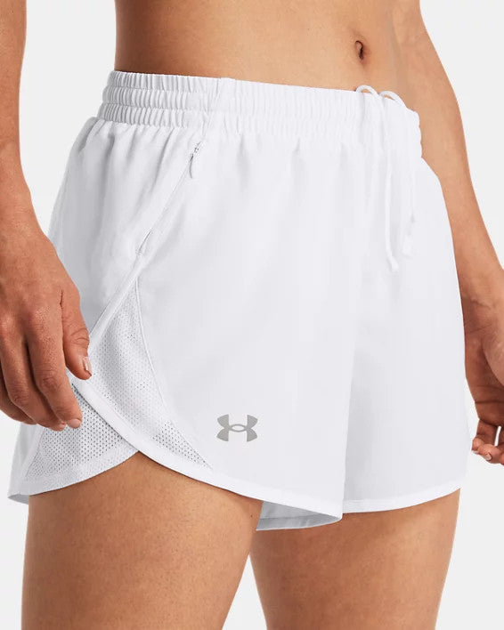 Under Armour Women's UA Fly-By 3" Shorts - White/Reflective