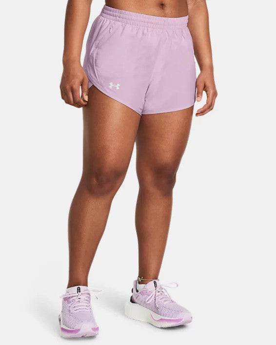 Under Armour Women's UA Fly-By 3" Shorts - Purple Ace / Reflective