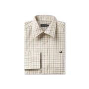 Southern Marsh Men's Chateau Windowpane Dress Shirt - Oatmeal and Stone Brown