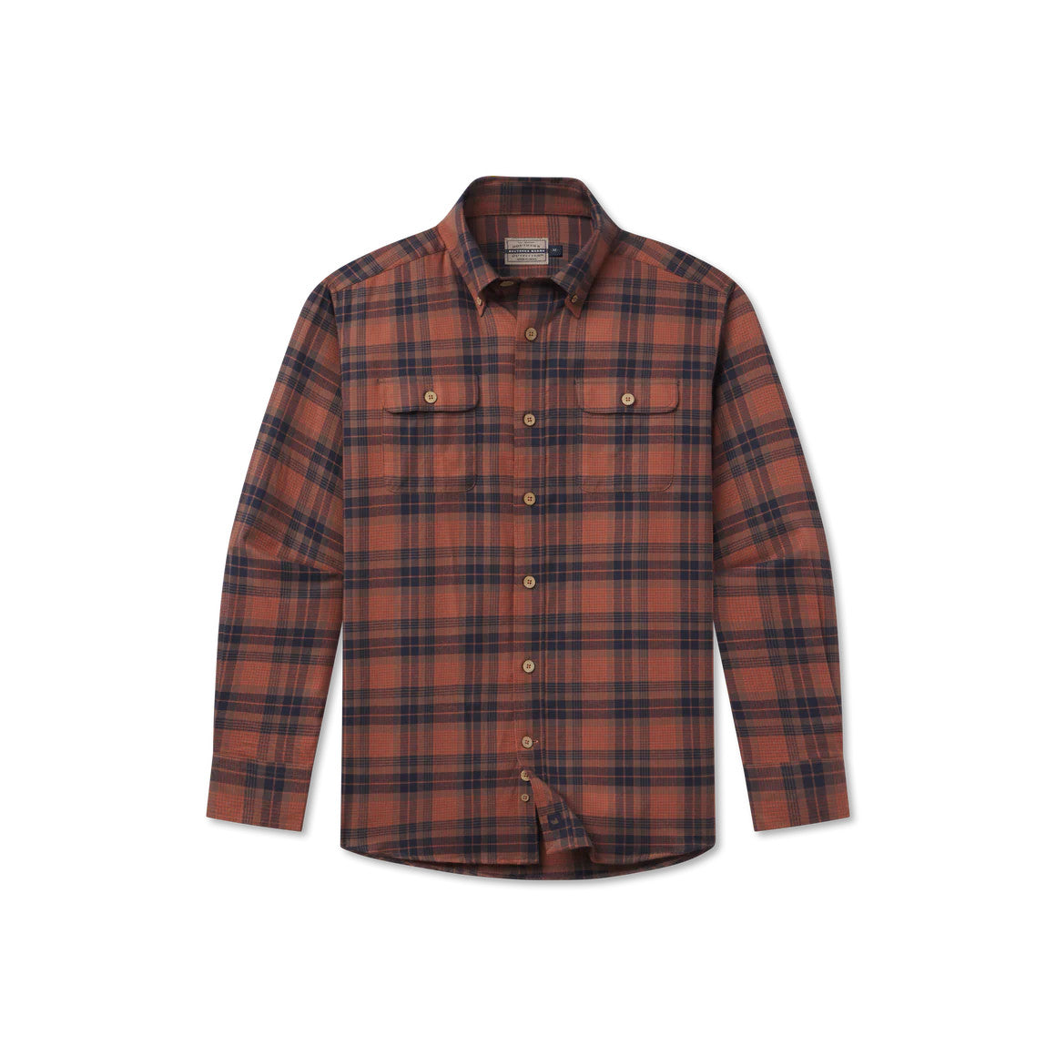 Southern Marsh Men's Randolph Plaid Flannel - Stone Brown & Navy