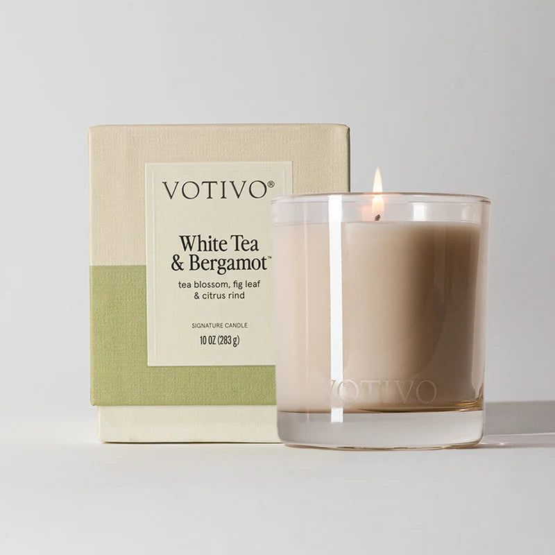 Votivo White Tea & Bergamot 10 oz. Signature Candle