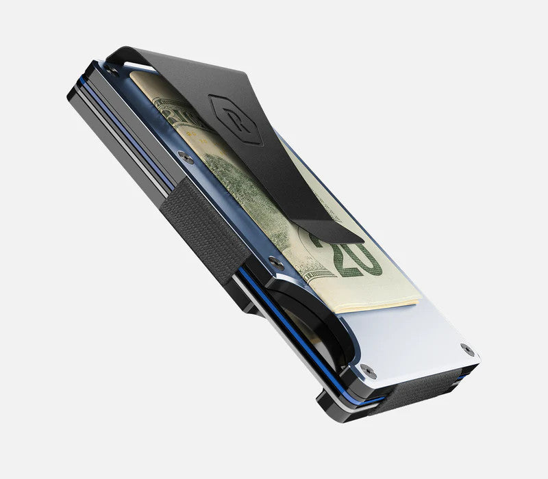 The Ridge Alpine Navy Aluminum Ridge Wallet with Money Clip