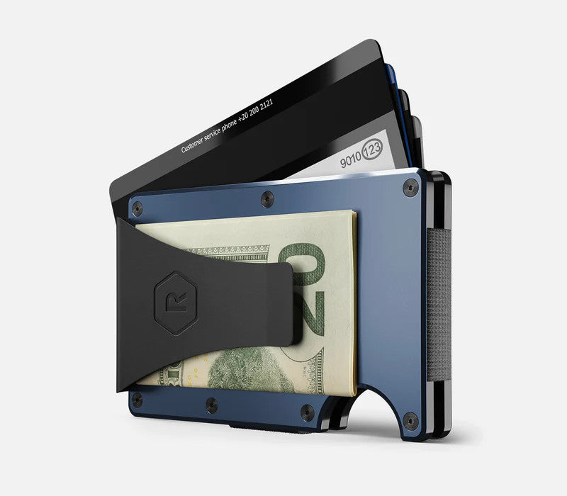 The Ridge Alpine Navy Aluminum Ridge Wallet with Money Clip