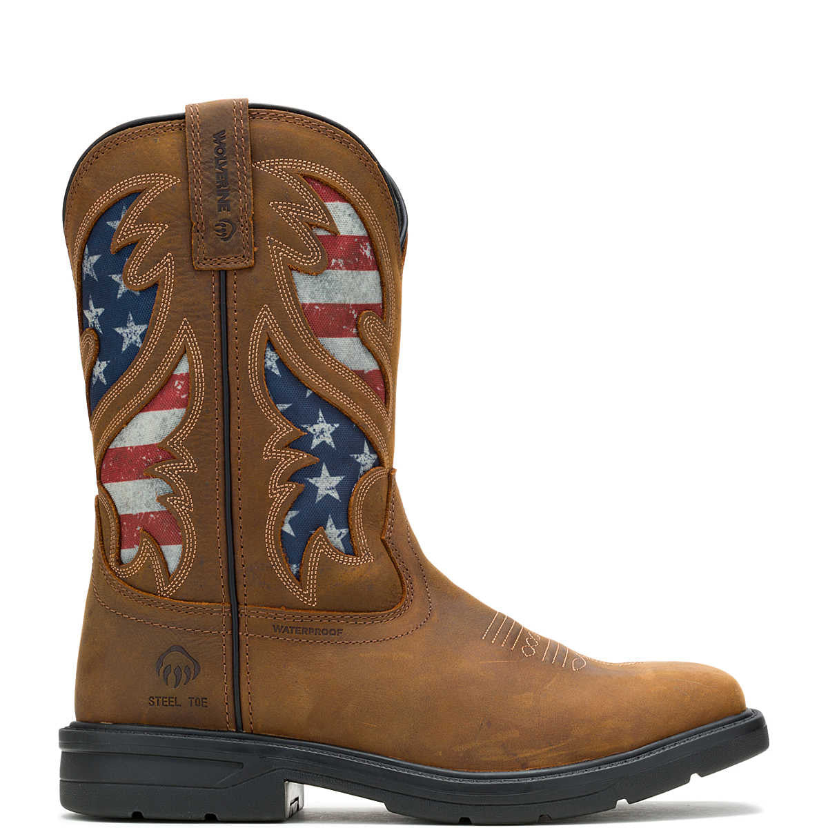 Wolverine Men's Rancher Flag Steel-Toe Wellington Work Boot