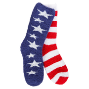 World's Softest Socks Women's Americana Series Crew - Red/White/Blue
