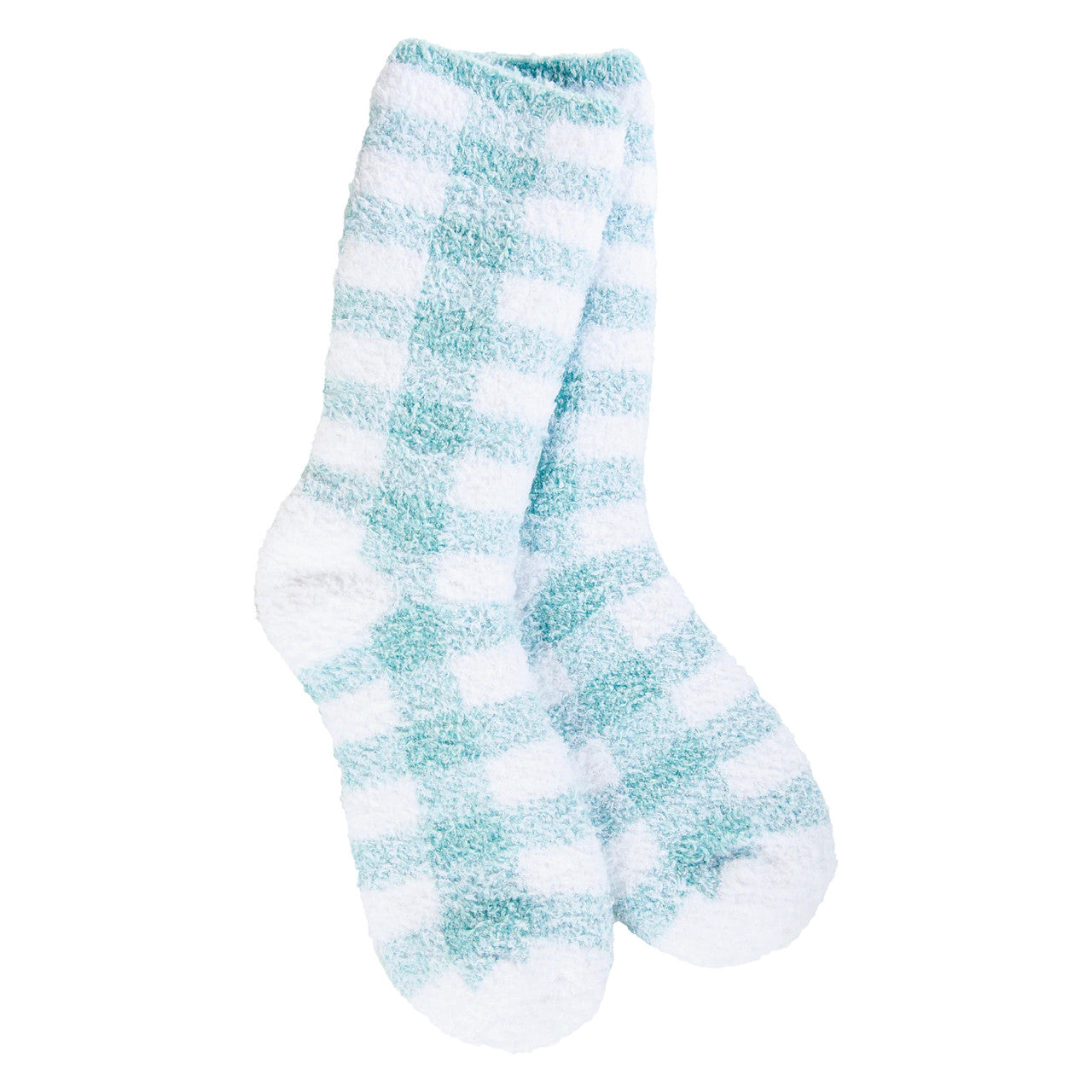 World's Softest Women's Holiday Knit Pickin' Fireside Crew - Turquoise Check