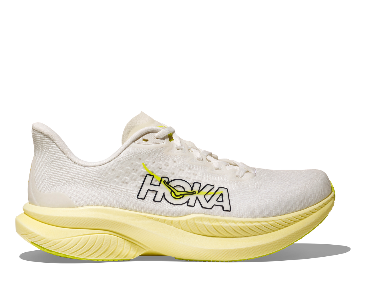 Hoka Women's Mach 6 - White/Neon Hoka Citrus