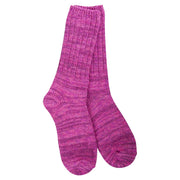 World's Softest Women's Weekend Ragg Crew - Hot Pink