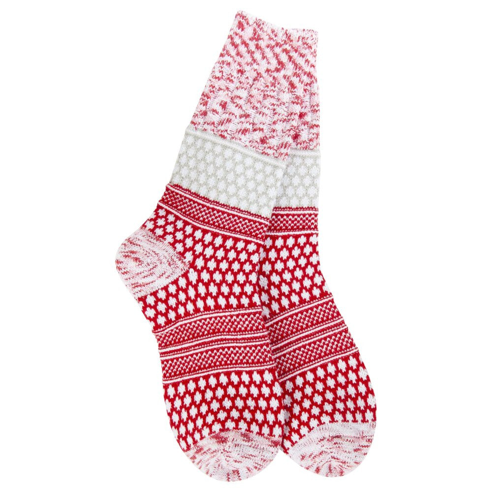 World's Softest Holiday Gallery Textured Crew - Peppermint Multi