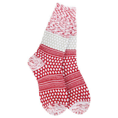 World's Softest Holiday Gallery Textured Crew - Peppermint Multi