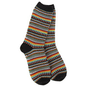 World's Softest Women's Weekend Boho Crew - Black Stripe