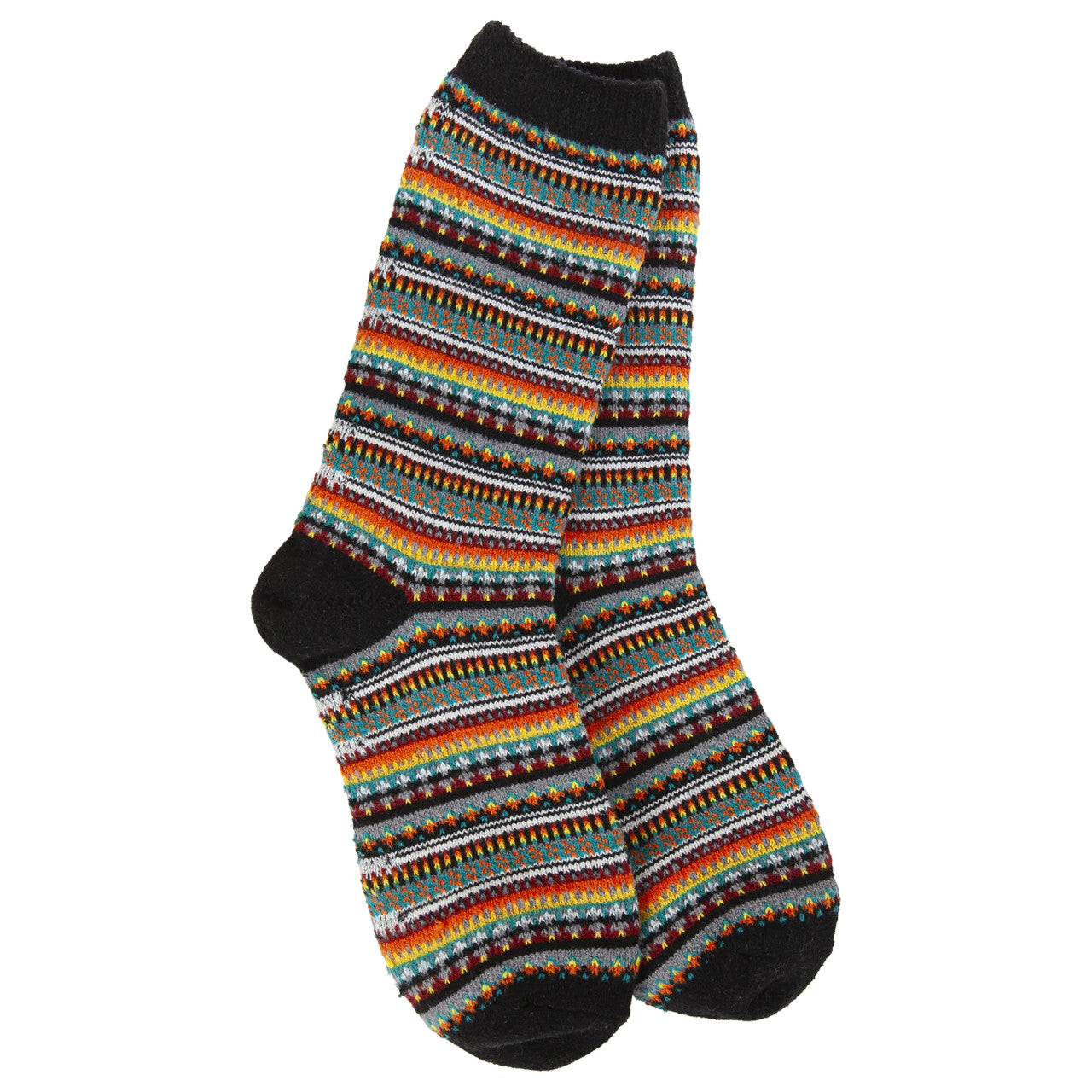 World's Softest Women's Weekend Boho Crew - Black Stripe