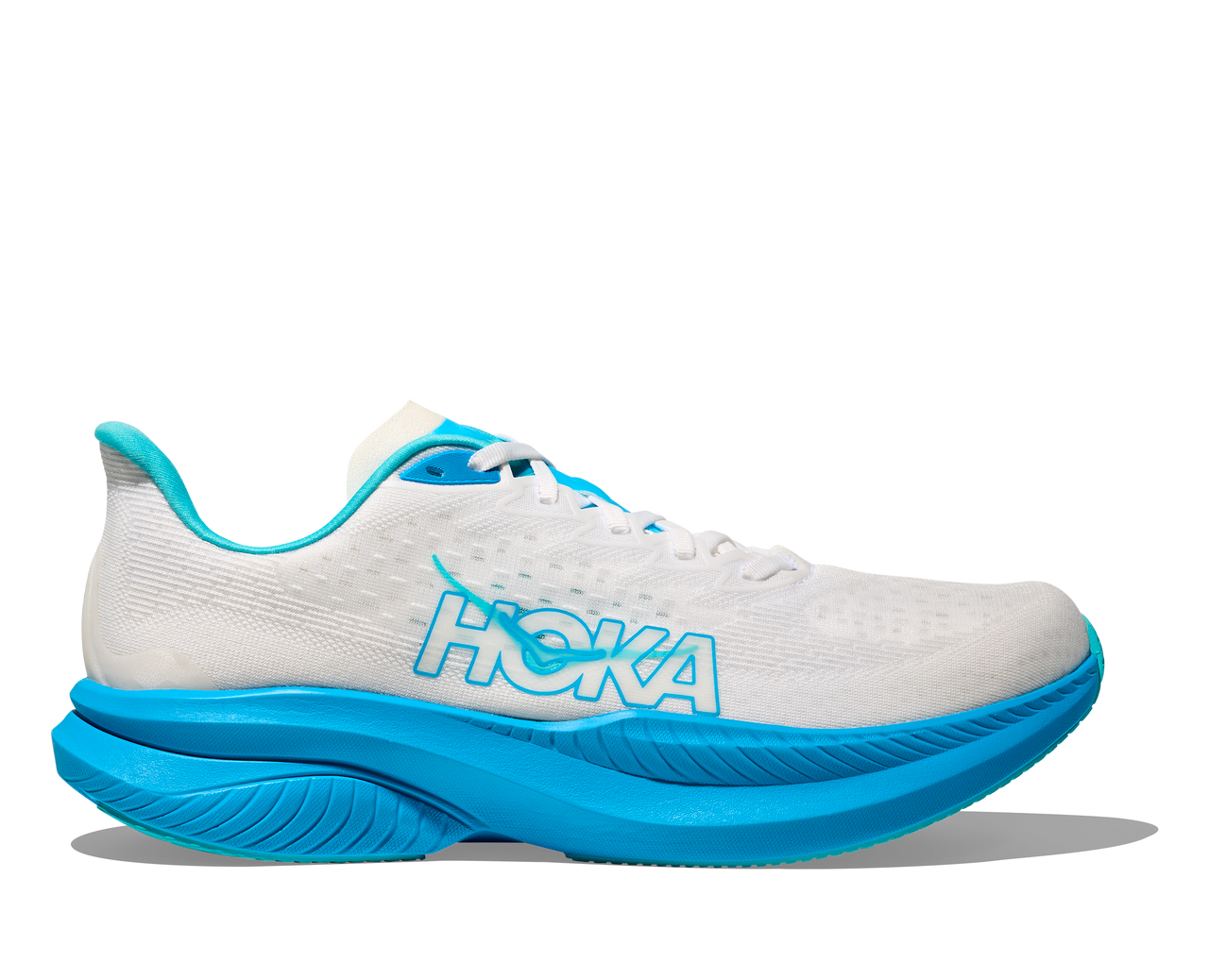 Hoka Men's Mach 6 - White/ Skyward Blue