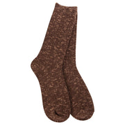 World's Softest Women's Weekend Cotton Slub Marled Crew - Coffee