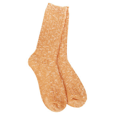 World's Softest Women's Weekend Cotton Slub Marled Crew - Orange