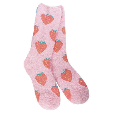 World's Softest Women's Holiday Valentine Cozy Crew - Strawberry