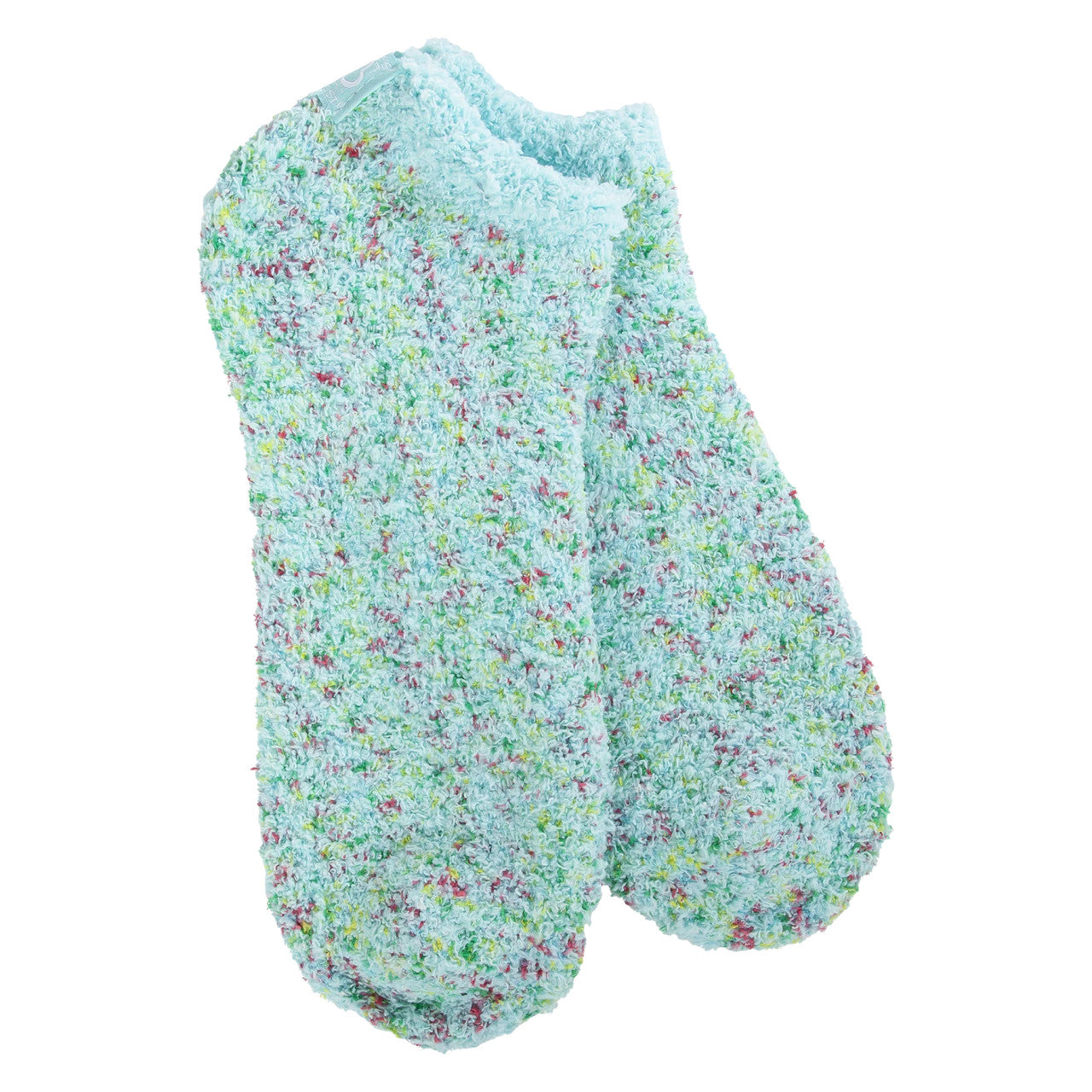 World's Softest Socks Cozy Low - Aqua Blue Confetti