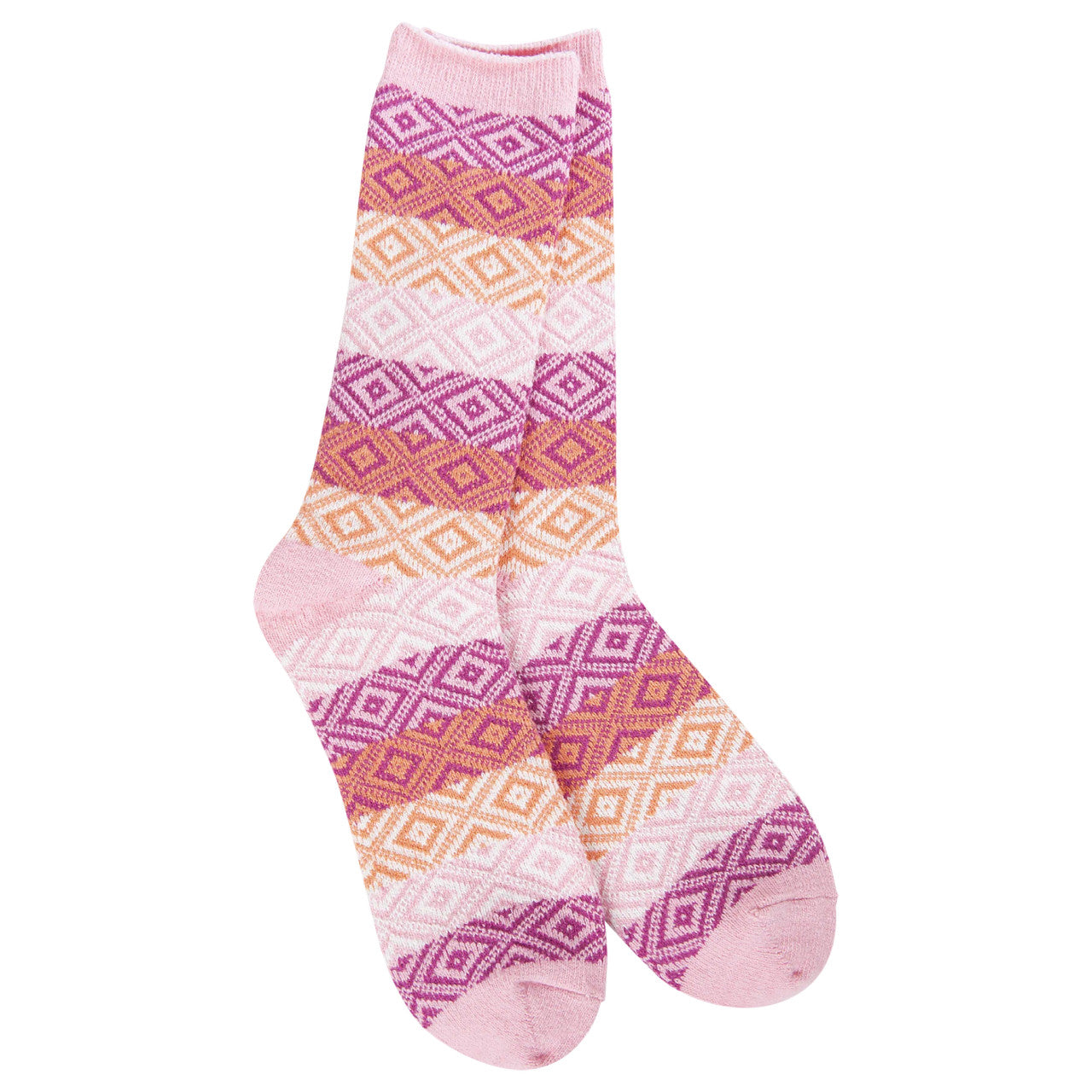 World's Softest Socks Weekend Gem Crew - Pink Multi
