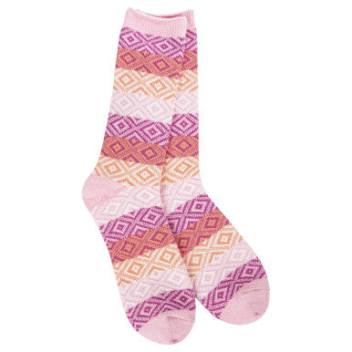 World's Softest Socks Weekend Gem Crew - Pink Multi