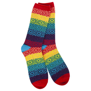 World's Softest Socks Weekend Gem Crew - Rainbow Multi