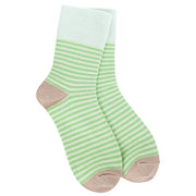 World's Softest Women's Weekend Garden Mini Crew - Lime Stripe