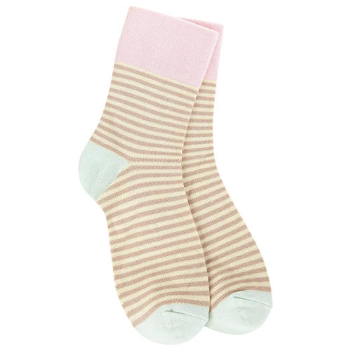 World's Softest Women's Weekend Garden Mini Crew - Cream Stripe